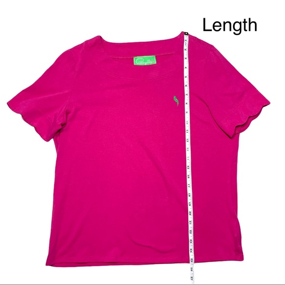Pappagallo • Solid Pink Scallop Sleeve T-Shirt L - Picture 13 of 15